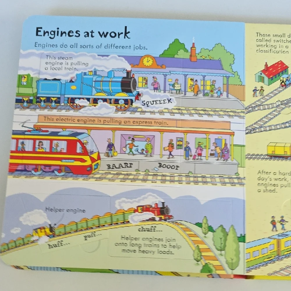 Look Inside Trains Book - Over 50 Flaps To Lift - Hardcover